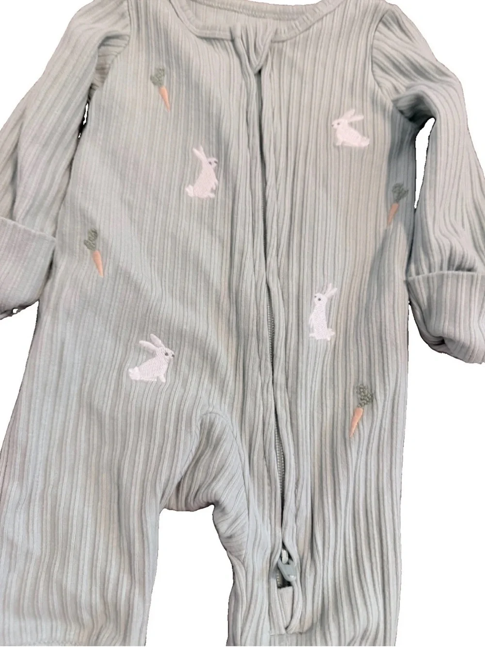 Carter's Newborn Just One You® Baby Bunny Embroidered Footless Romper Green EUC